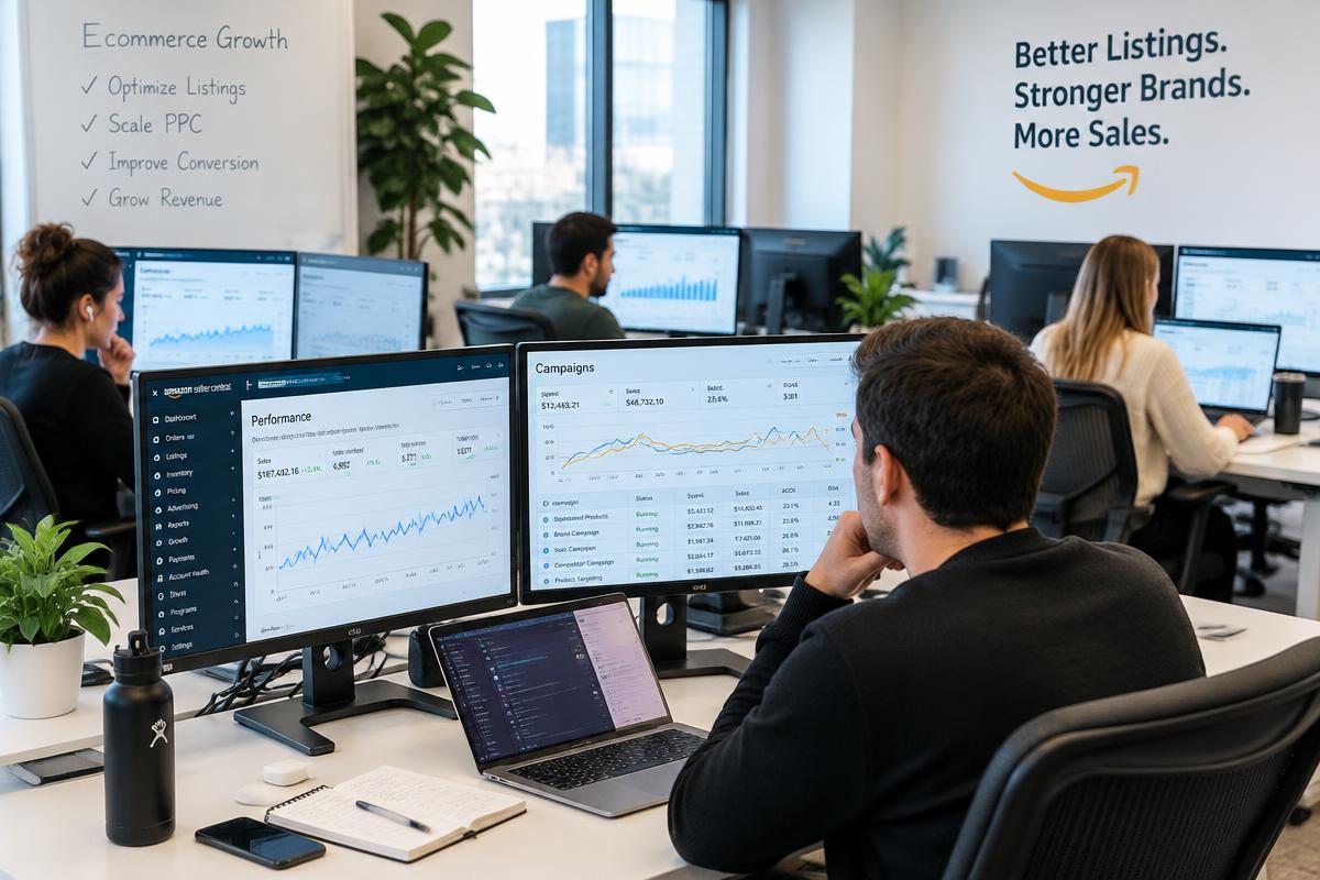AMZ Advisers team managing Amazon Seller Central and PPC campaigns