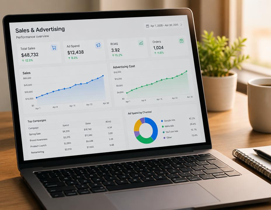 Advertising performance dashboard